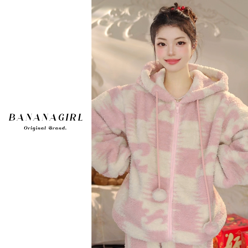 女装秋冬季加绒加厚循环蓄温速暖连帽格子设计师潮牌外套可外穿