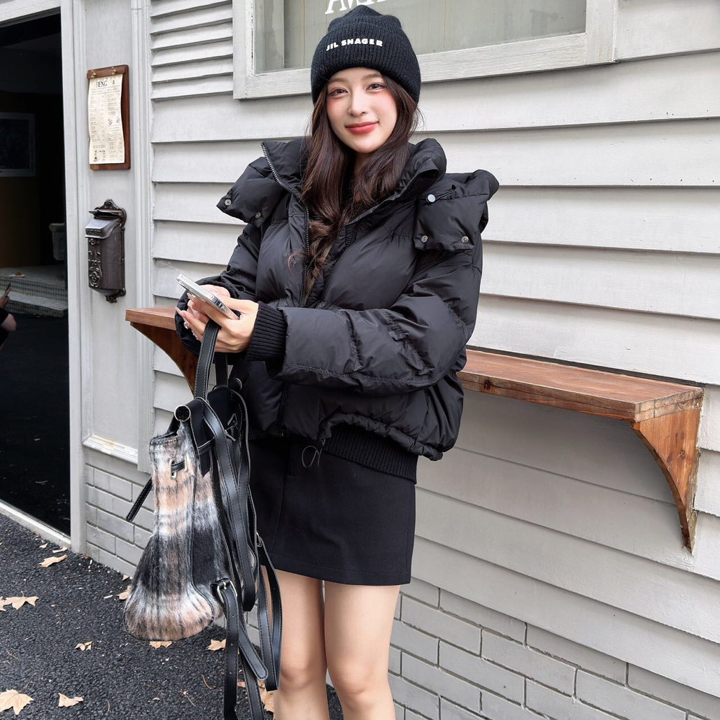 5778厚款插肩袖拉链保暖时尚休闲百搭韩版冬季加厚宽松秋冬