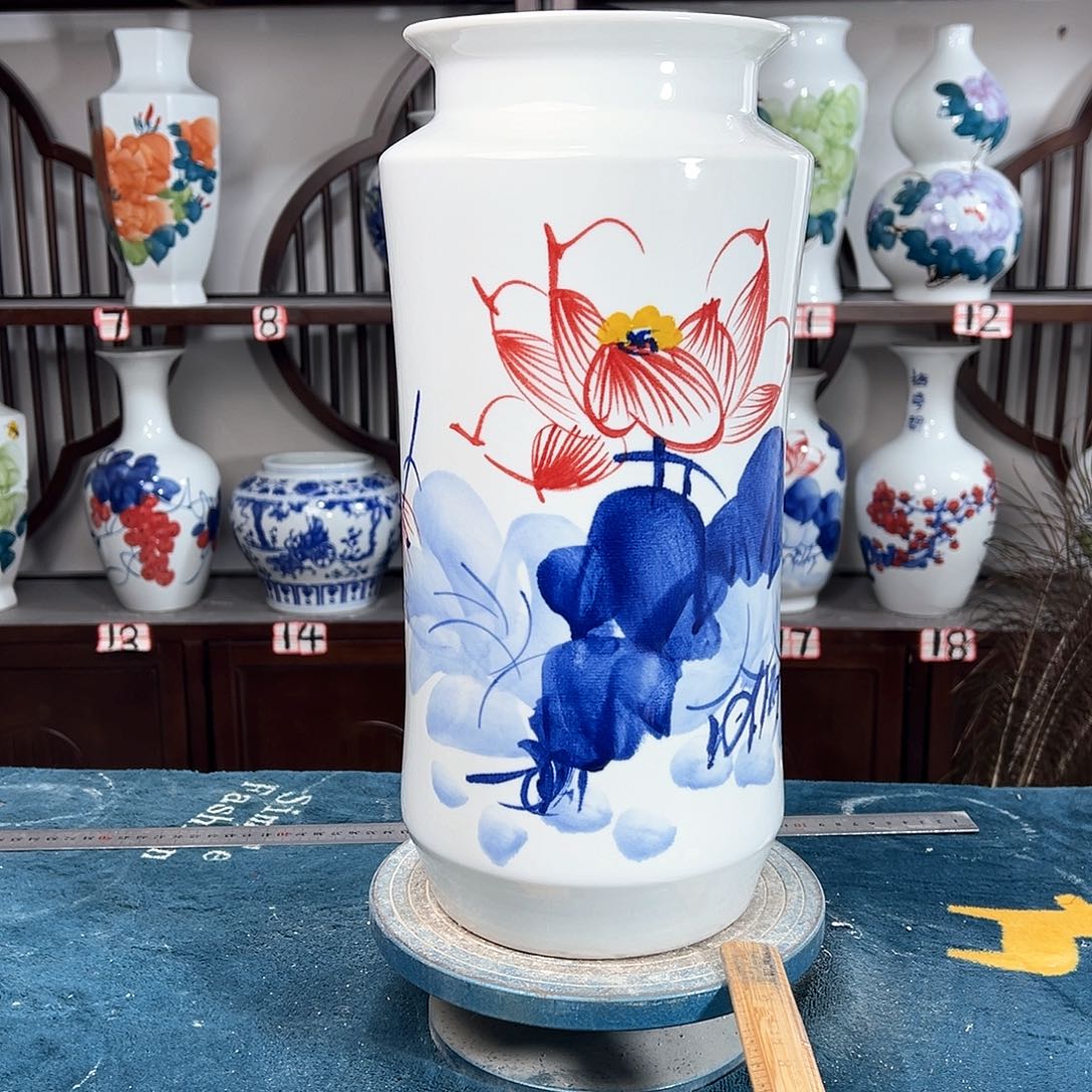 摆件景德镇陶瓷书荷花