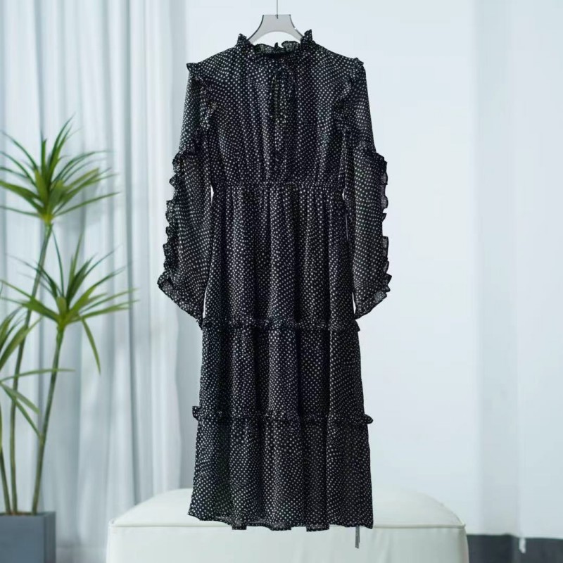 一路童行  谷系列 B107-1   品牌撤柜女装圆点连衣裙  20331023