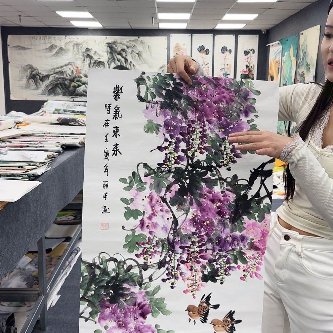 国画作品小姐姐放漏中