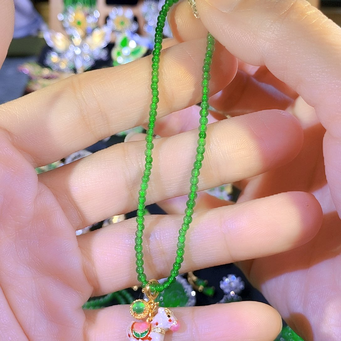 吊坠(不含链)银S925镶嵌翡翠