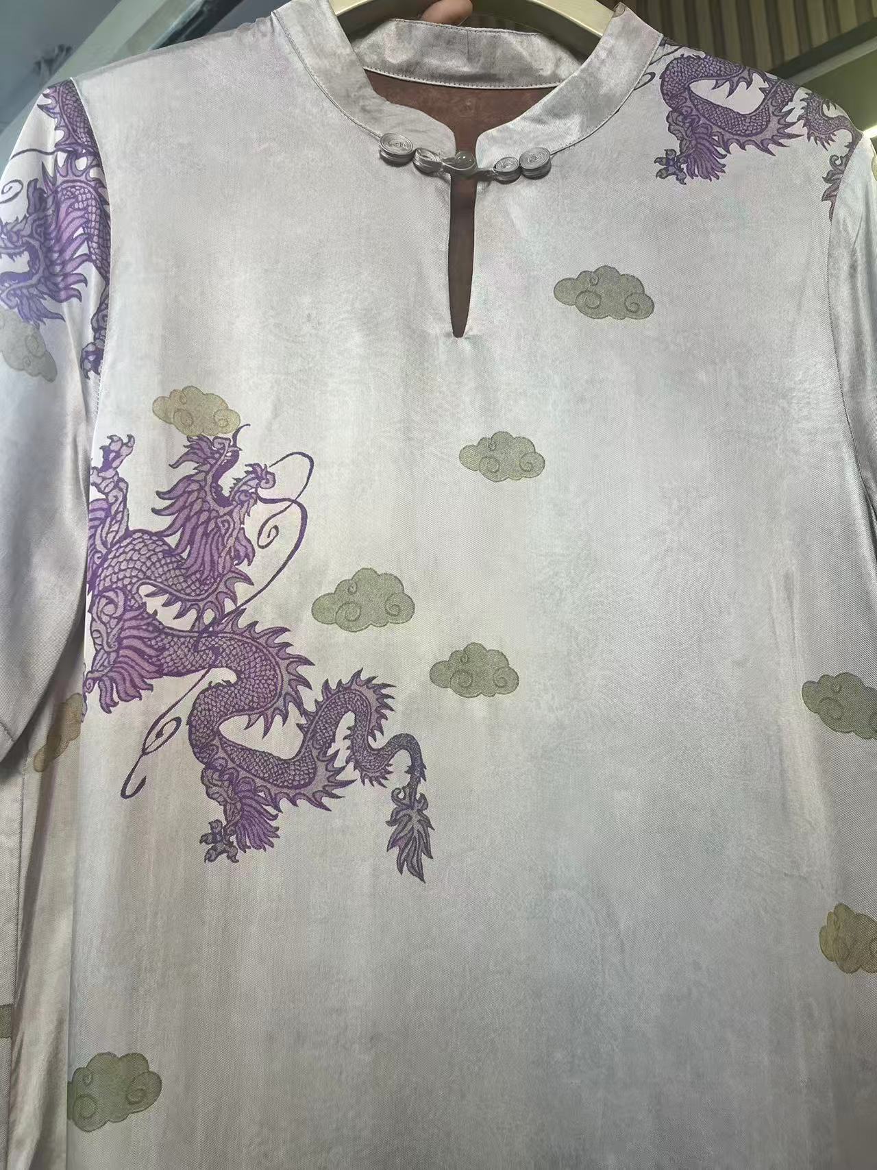 （高贵裙）2023新款夏季宽松显瘦复古妈妈装气质长裙连衣裙