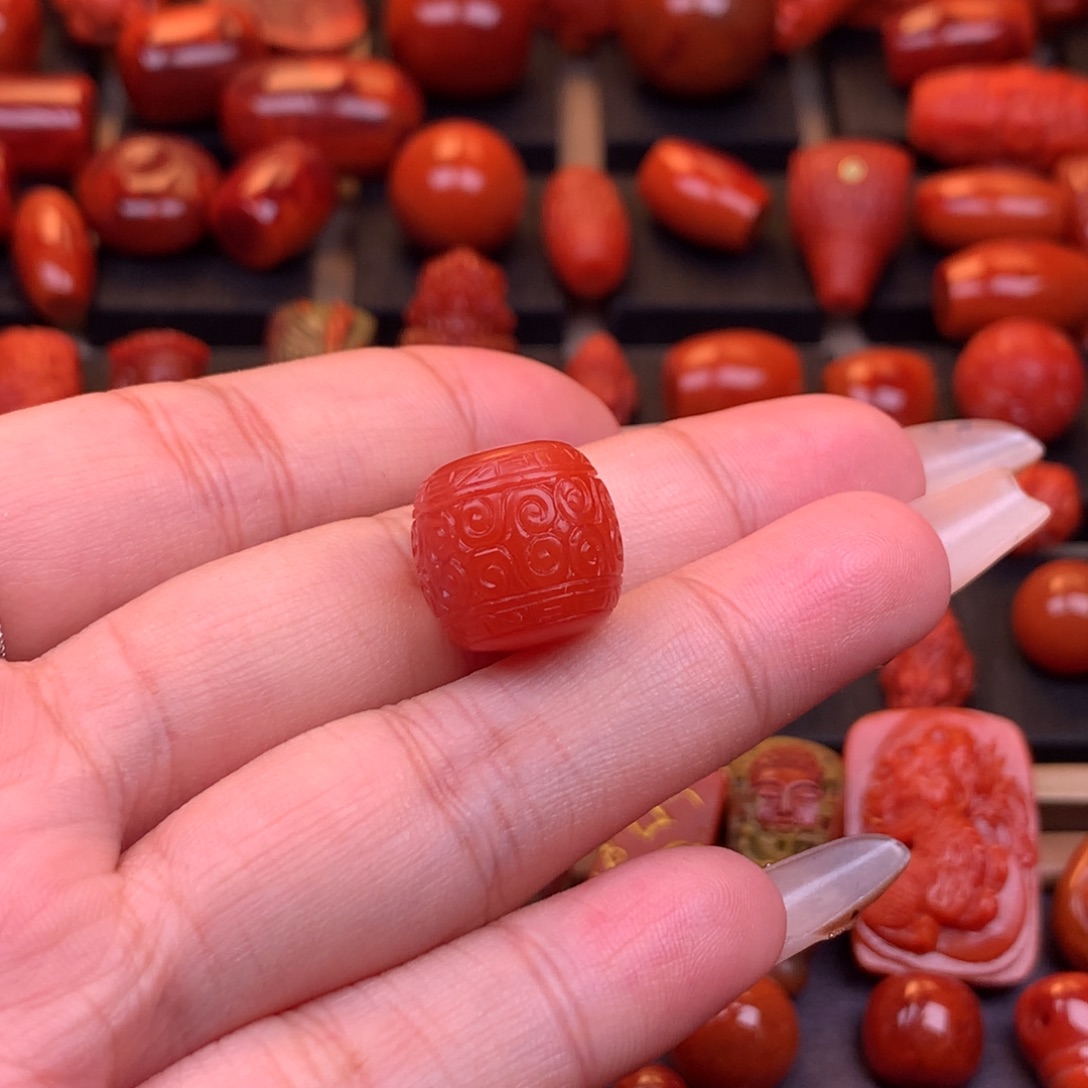 南红玛瑙未镶嵌保山高品五岔路回纹老型14.7mm