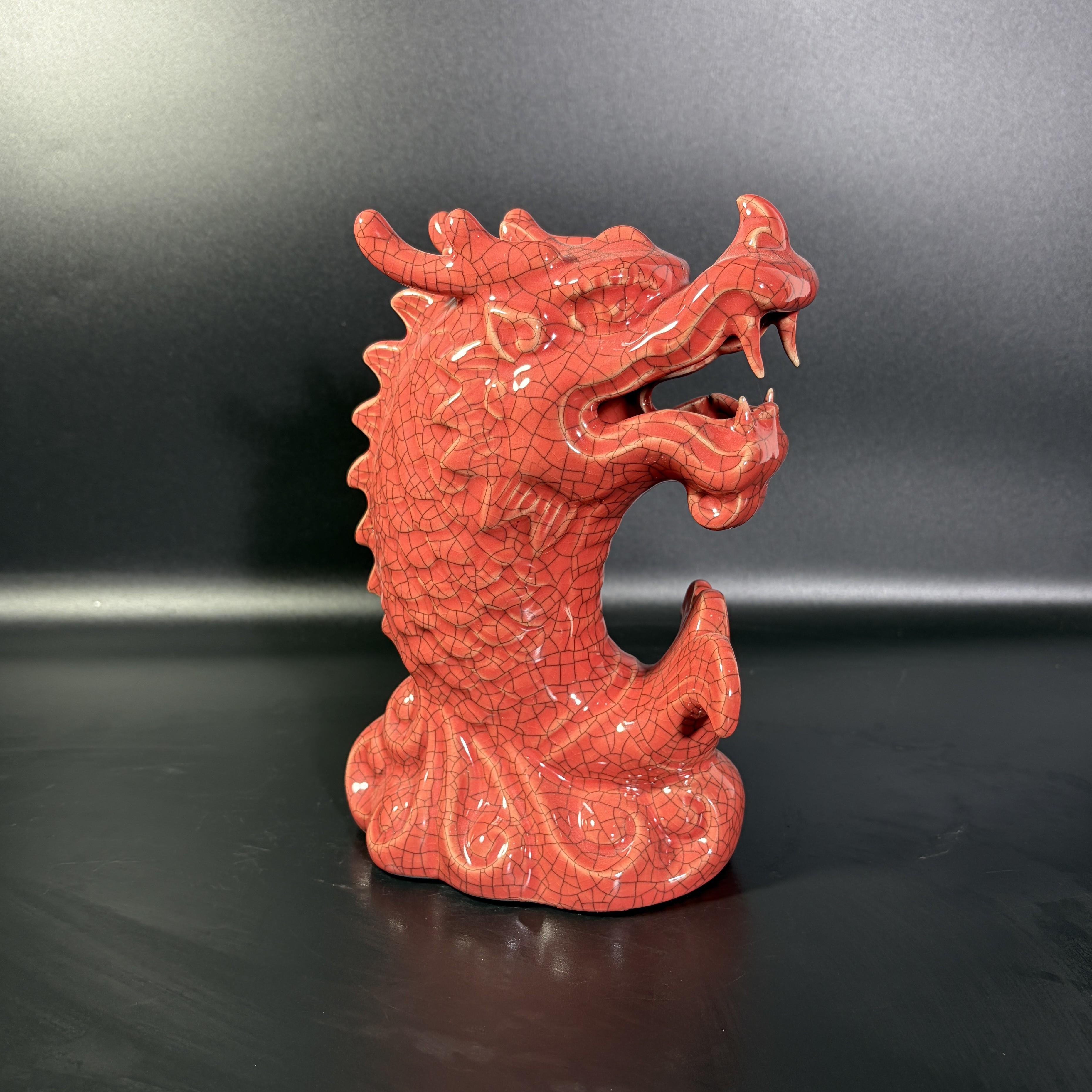 哥窑红釉龙首，喜欢可私聊或拍下！