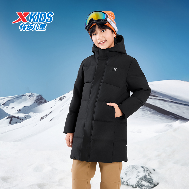 【新品】特步儿童冬季新款连帽中大童保暖百搭防风休闲6754261A9018