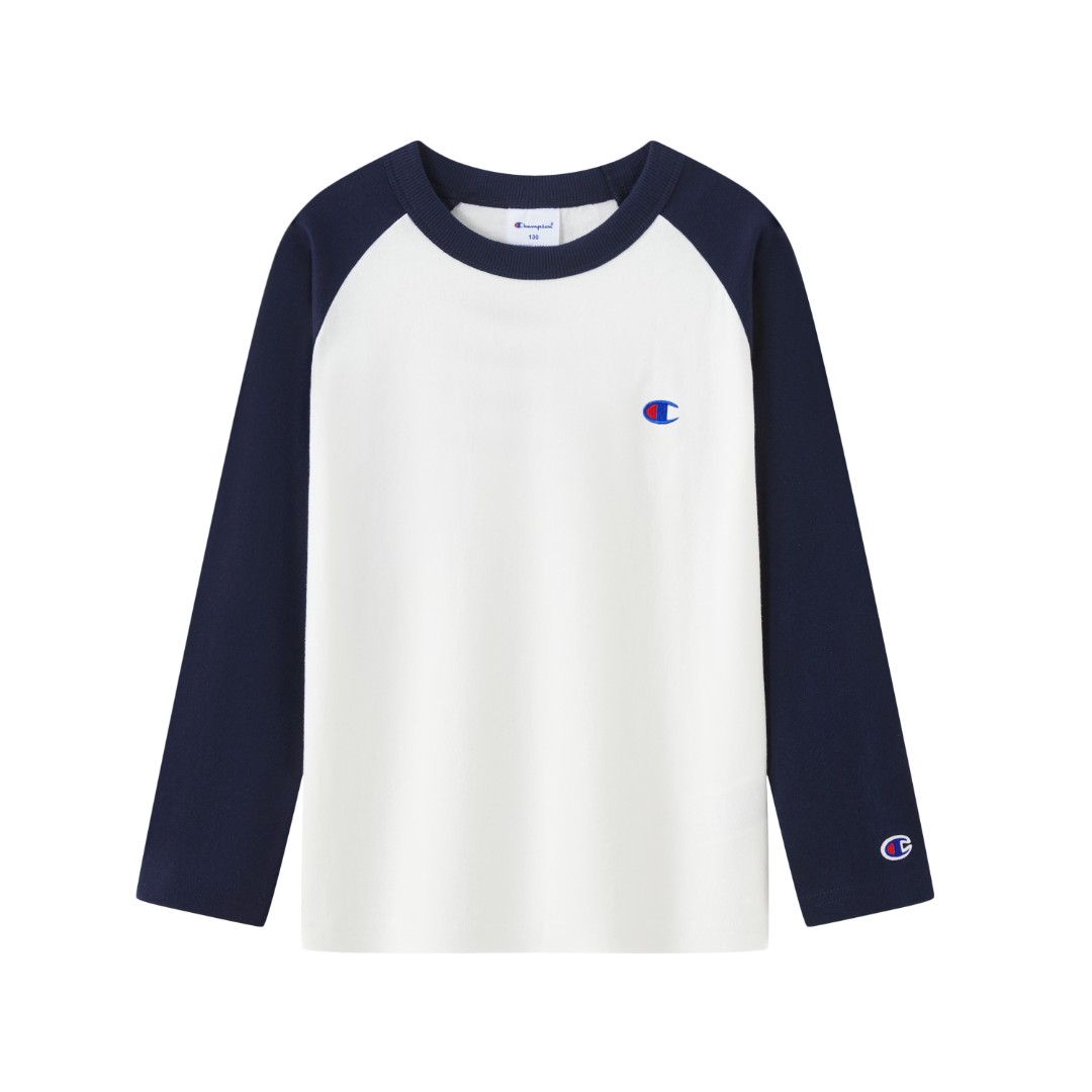 Champion冠军男女童秋装亲子薄款打底圆领套头插肩长袖T恤CK-Y403