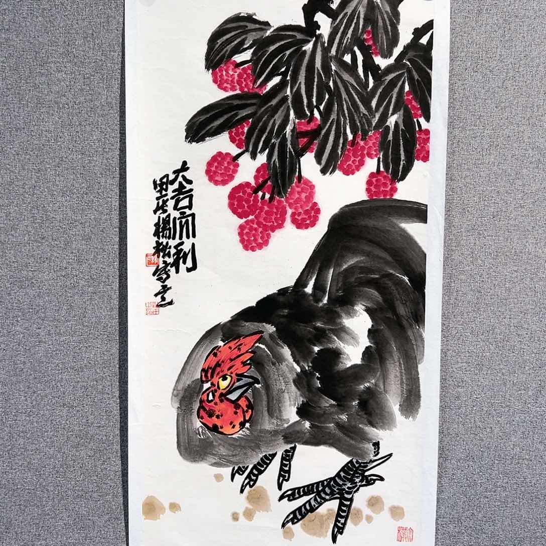 国画红袍画院手绘作品