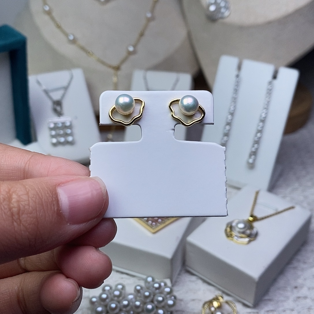 银S925镶嵌耳饰淡水珍珠