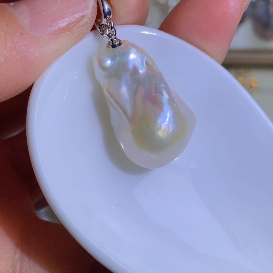 银S925镶嵌天然淡水珍珠淡水珍珠