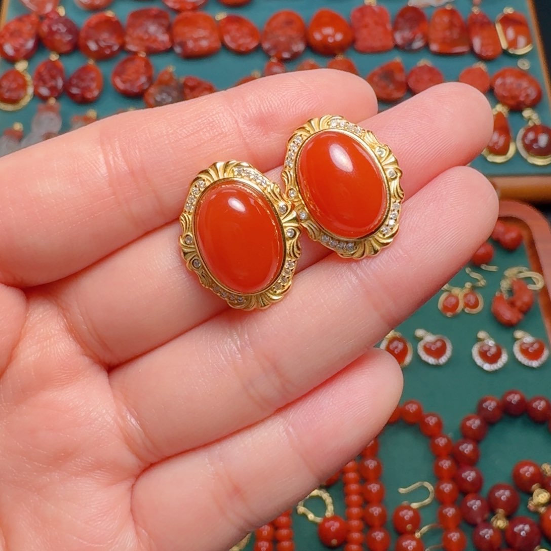 南红玛瑙南红银S925镶嵌