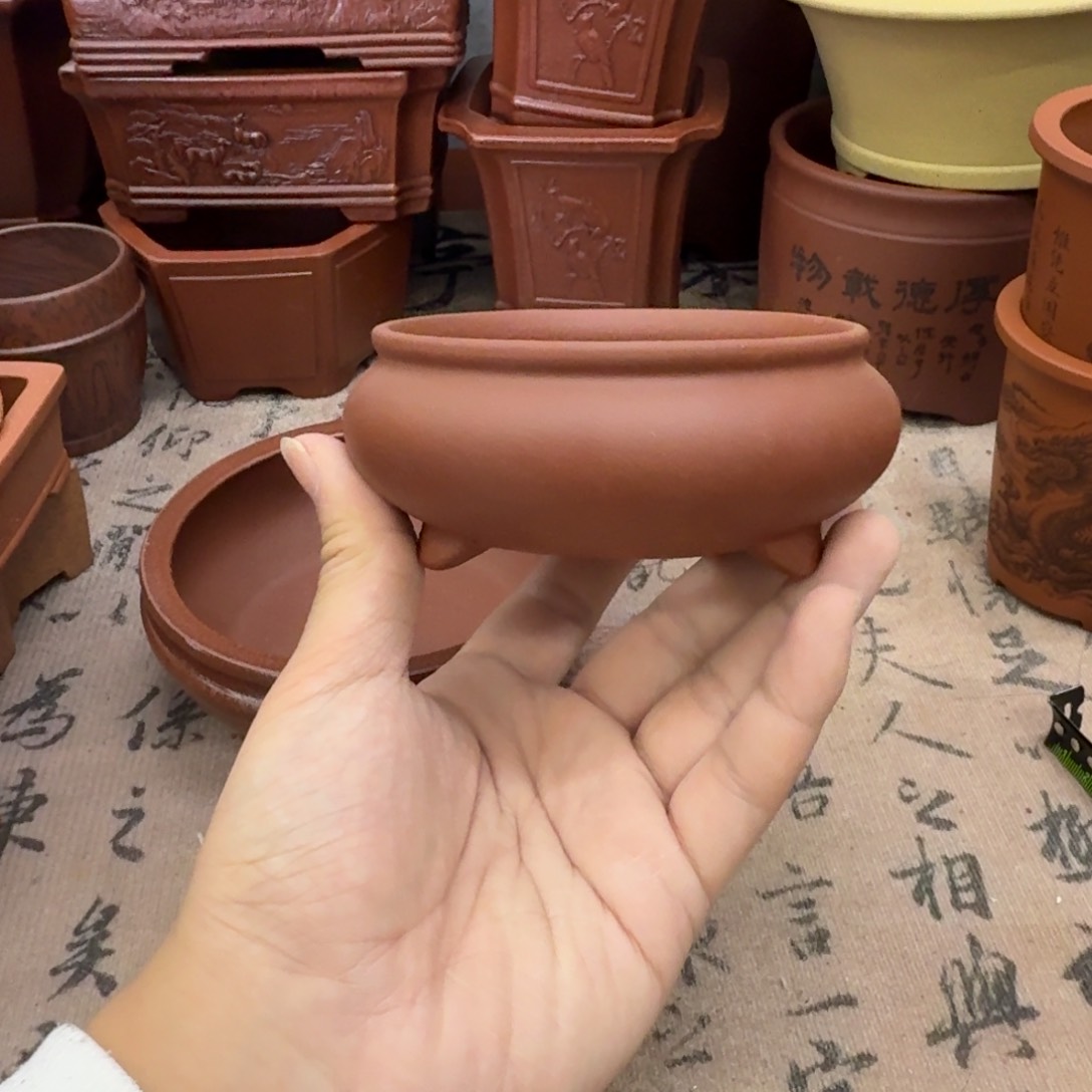 紫砂花盆宜兴紫砂正品9.5x4