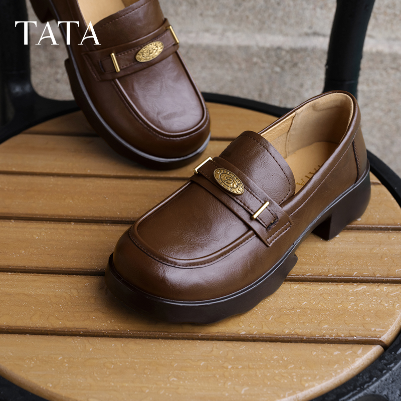 【琥珀流光】TATA他她2025秋时尚休闲女乐福鞋新款ETV01CA