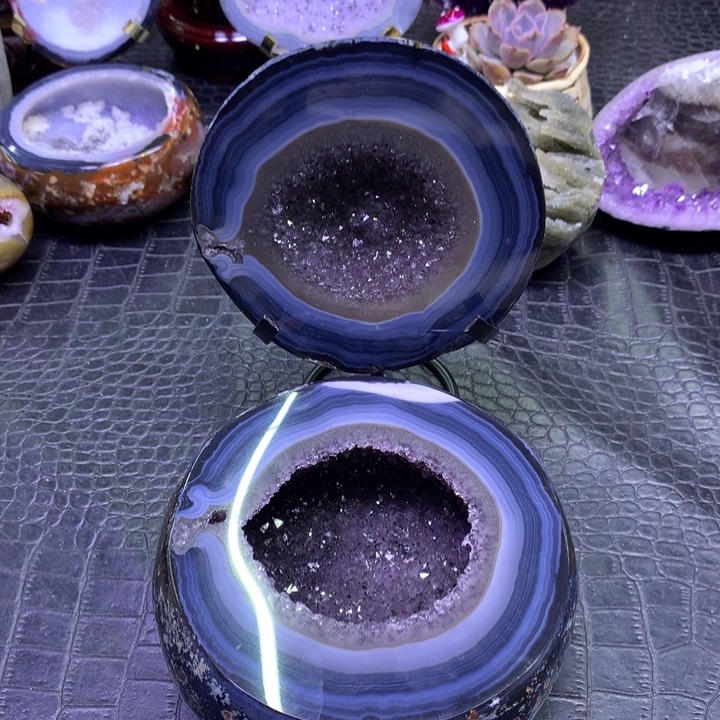 水晶福利彩晶蓝盆未镶嵌