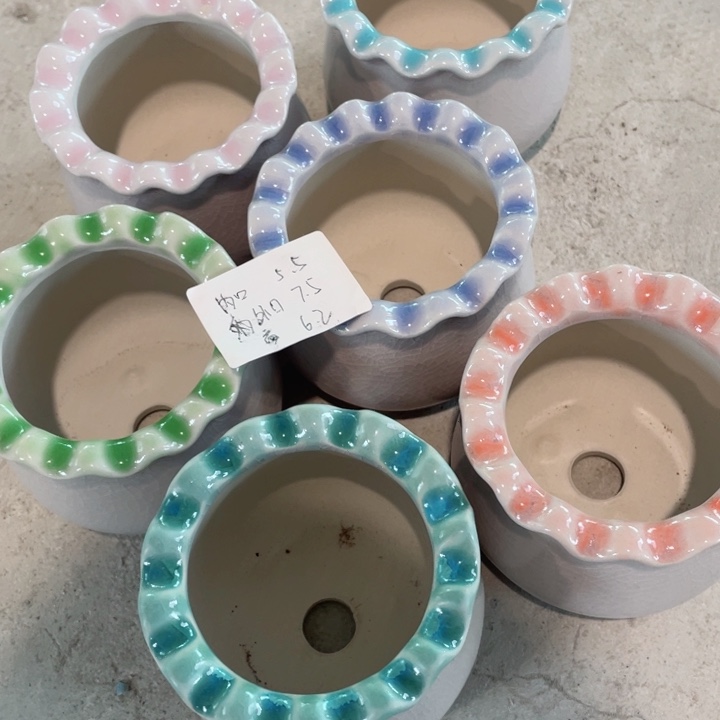 陶瓷组合半手工花盆默认微瑕