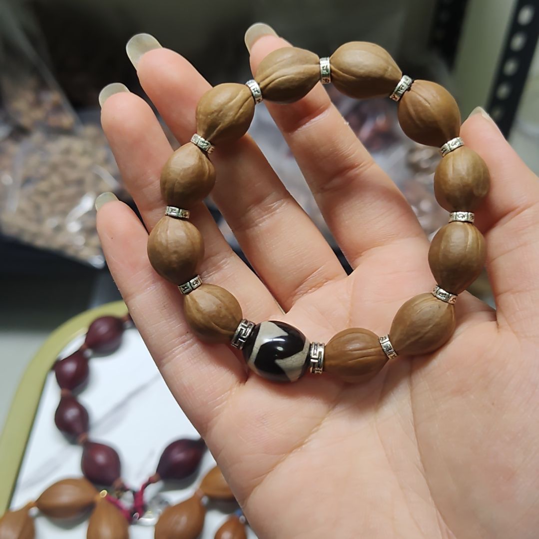 吊坠橄榄核13+尺寸小金豆原皮手串