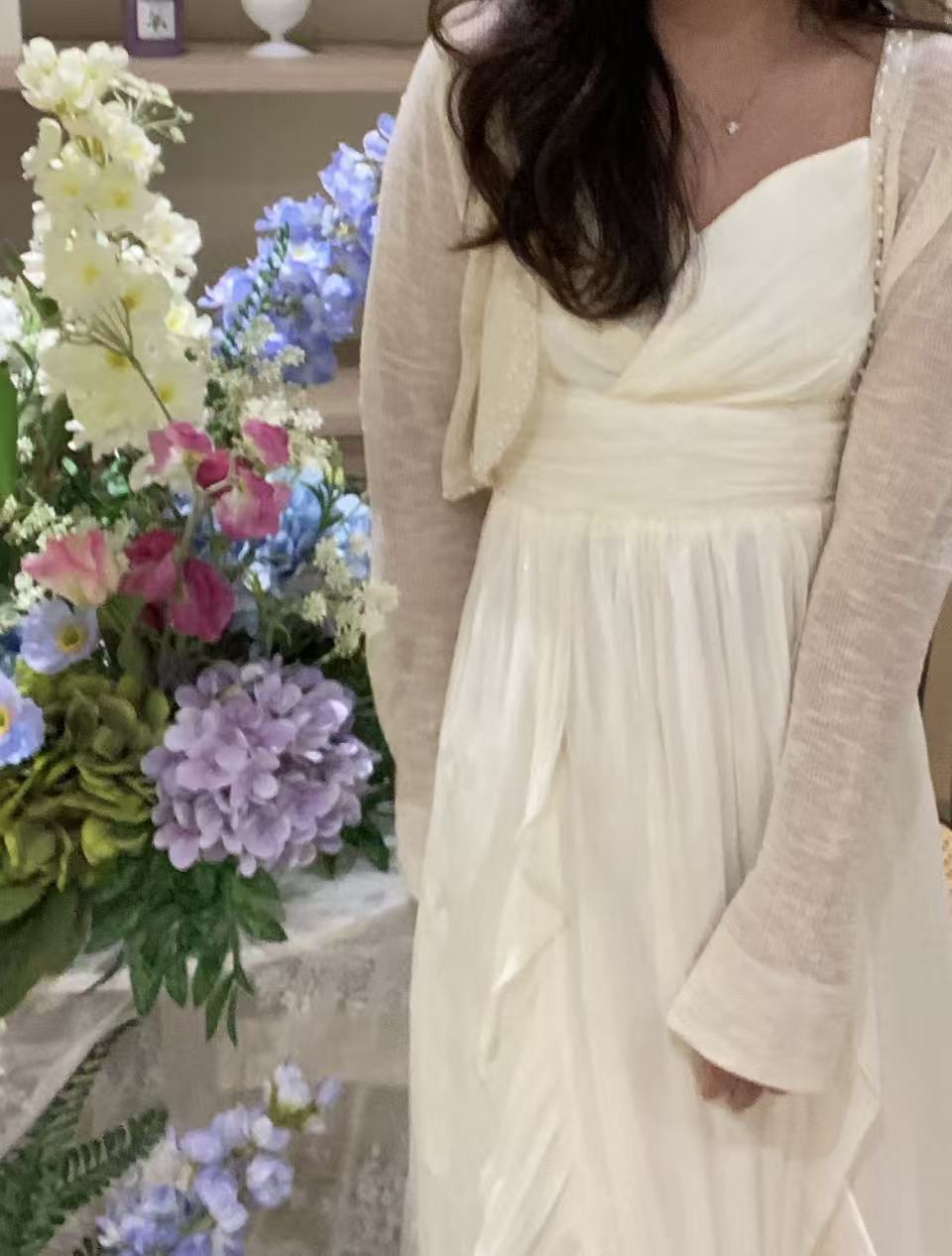 拍下备注编码 按编码发货蕾丝显瘦气质长袖白色时尚夏季法式