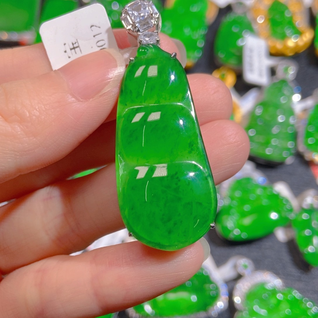 翡翠银S925镶嵌吊坠(不含链)