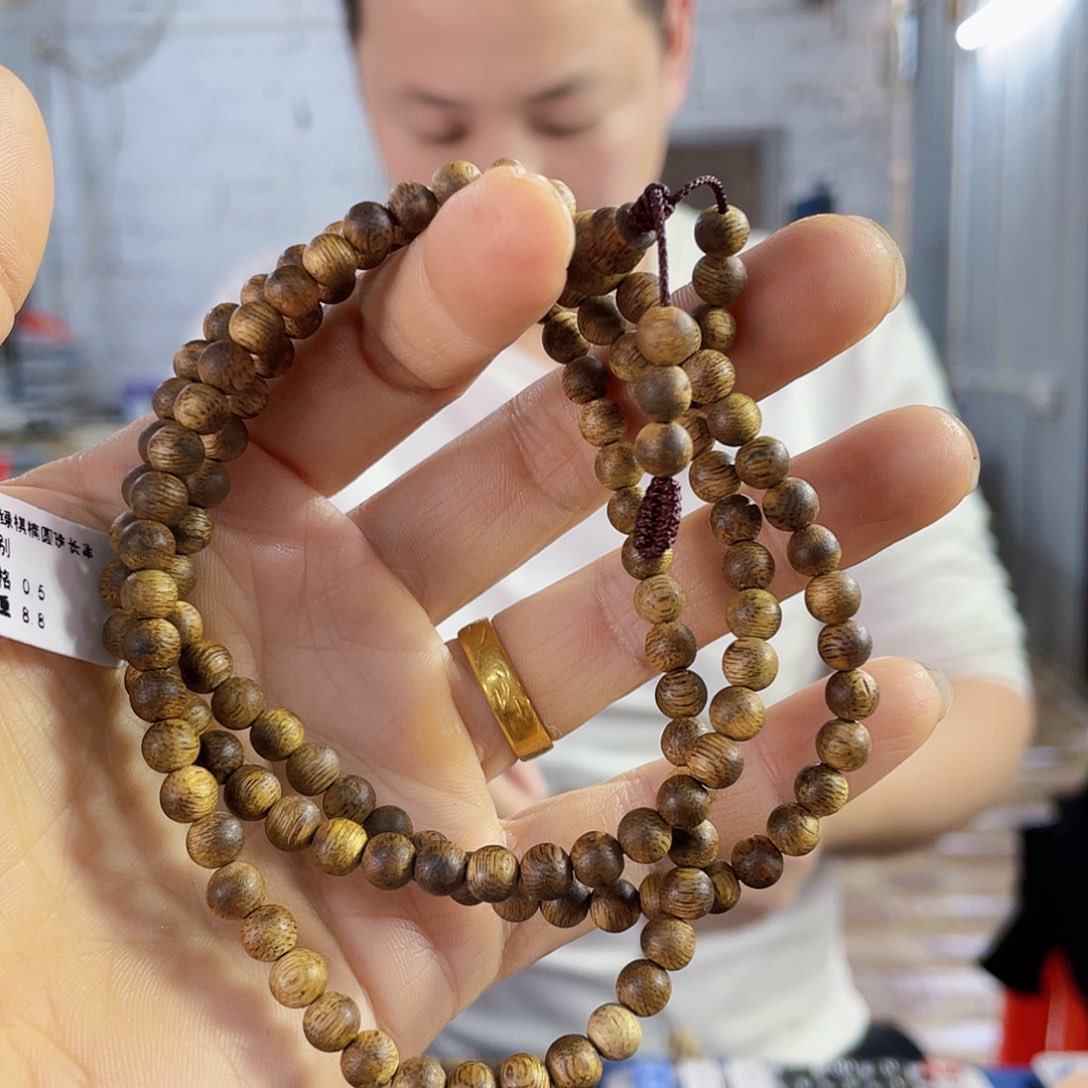 沉香手串野生绿棋圆珠长串0.5/8克多样性发一