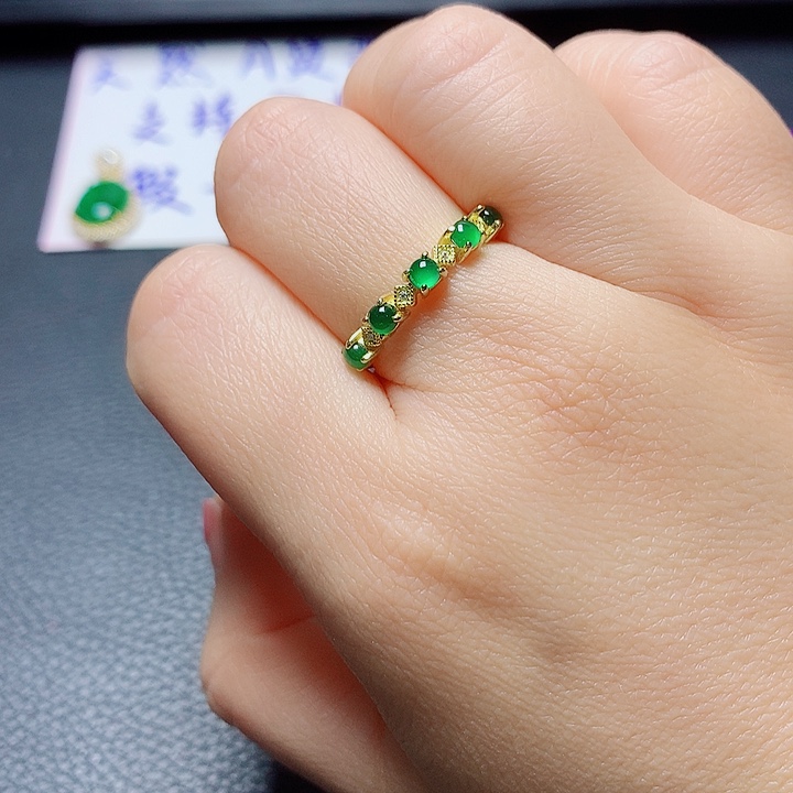 银S925镶嵌戒指翡翠