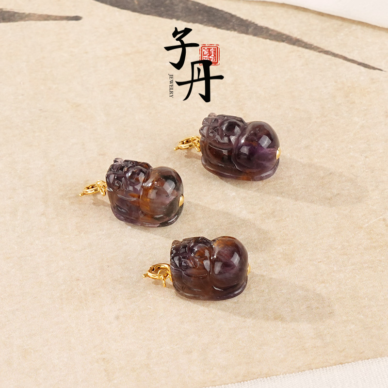 【蜜棠珠宝】18K紫钛貔貅提溜（多样性发/发一个）B4-392
