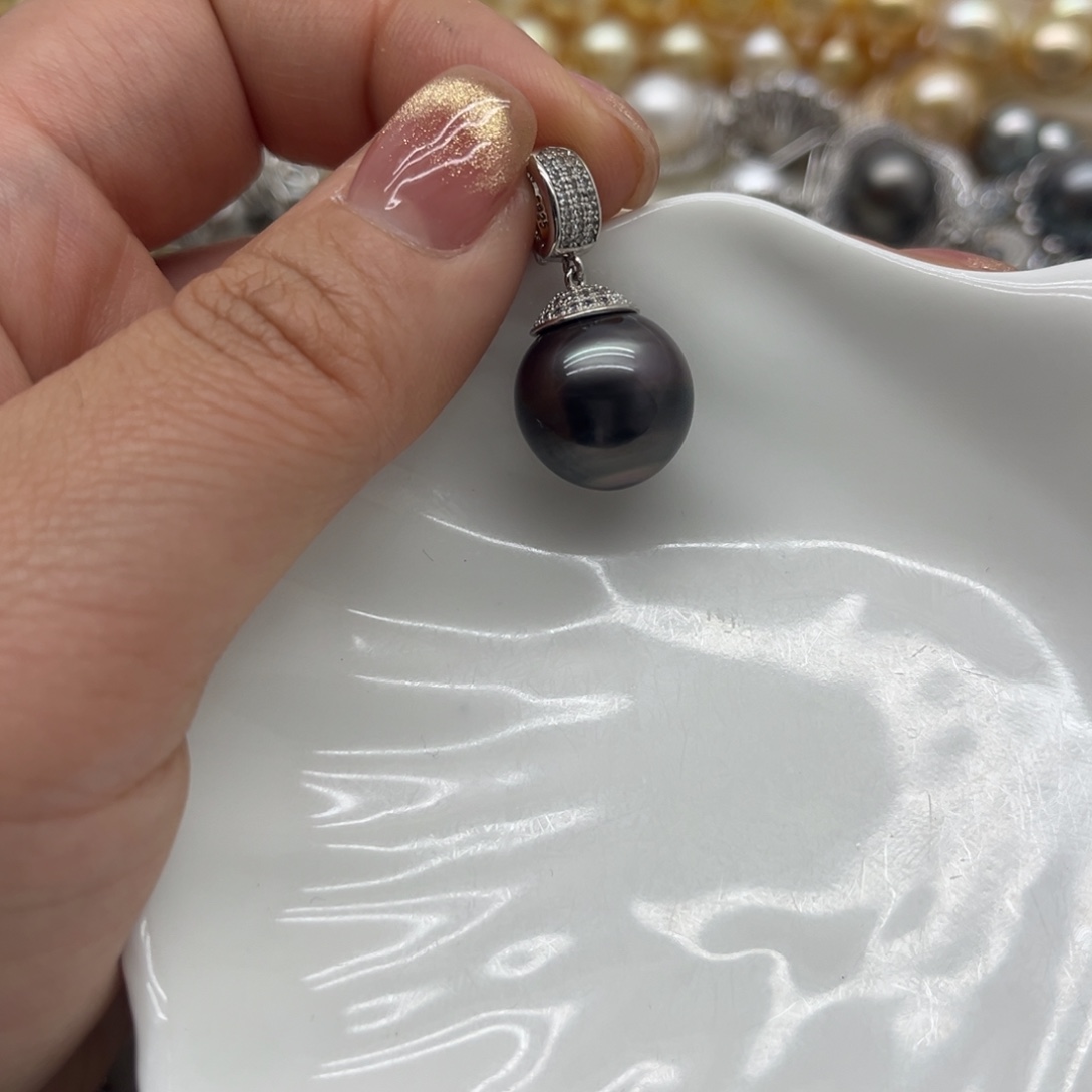 海水珍珠银S925镶嵌吊坠(不含链)