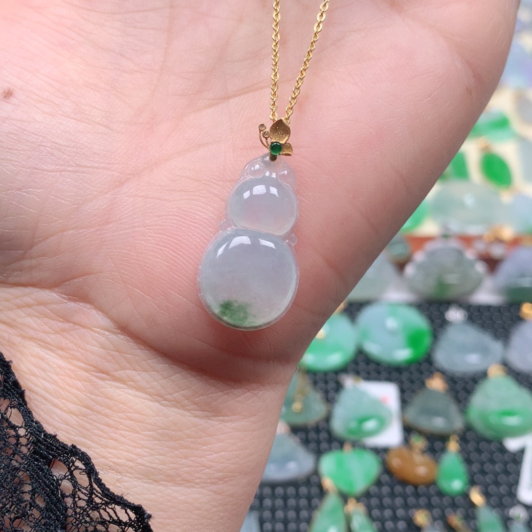 【闪购商品】翡翠吊坠(不含链)18K金镶嵌