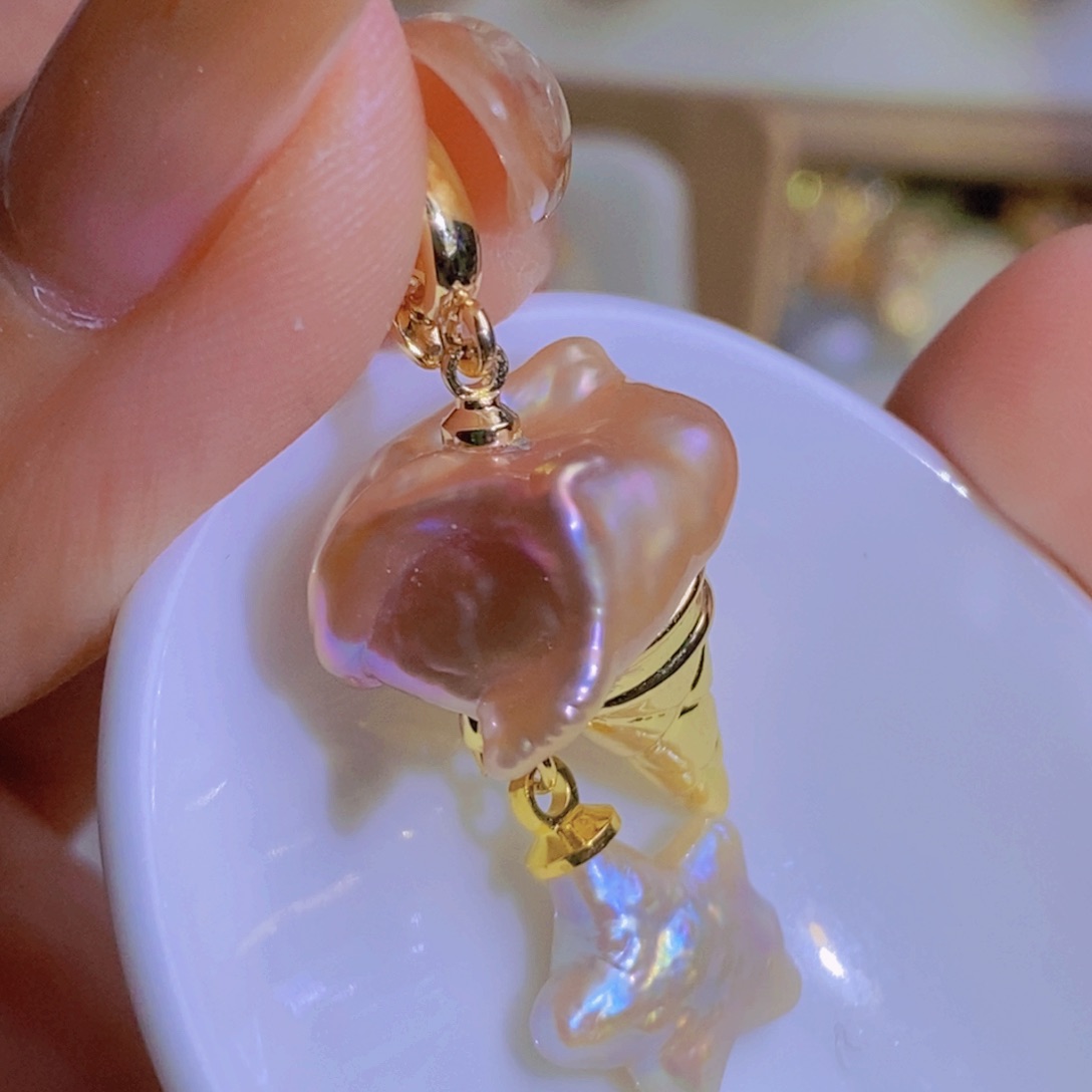 银S925镶嵌天然珍珠淡水珍珠