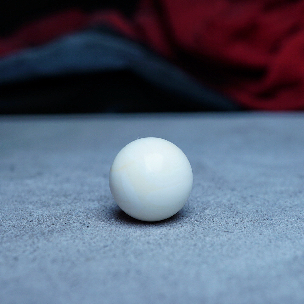 【段掌柜·14.3mm瓷妖花瓷白漆瓷白瑕疵款】天然原矿琥珀蜜蜡圆珠