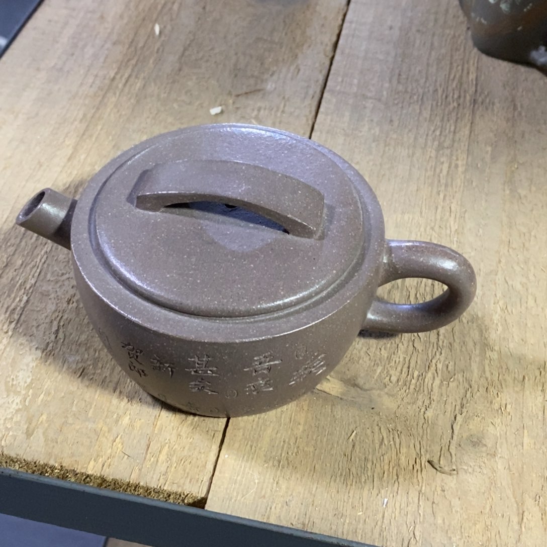 紫砂茶壶白11 一片瓦 青段