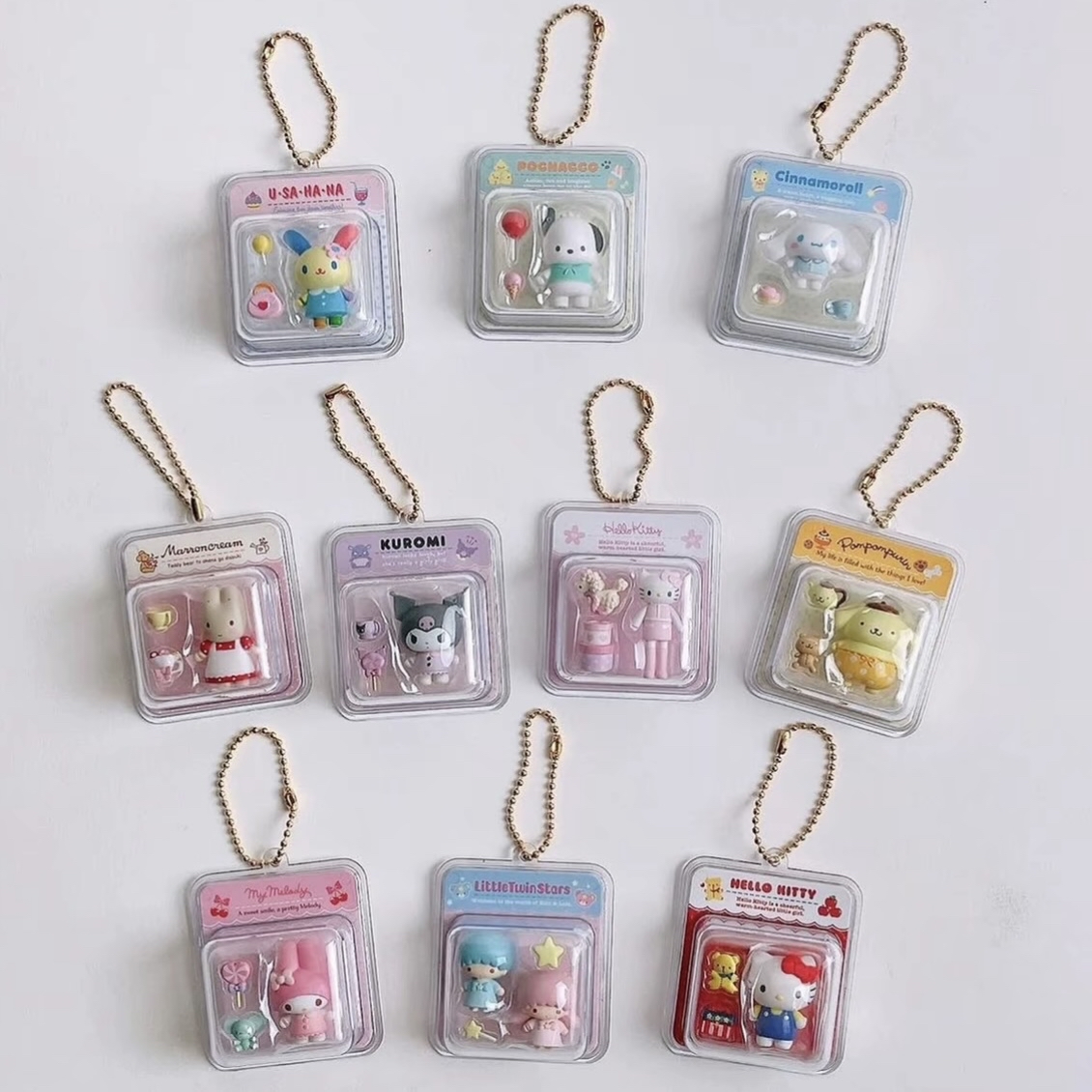 三丽鸥微缩小挂件迷你挂饰美乐蒂花小兔Hello Kitty