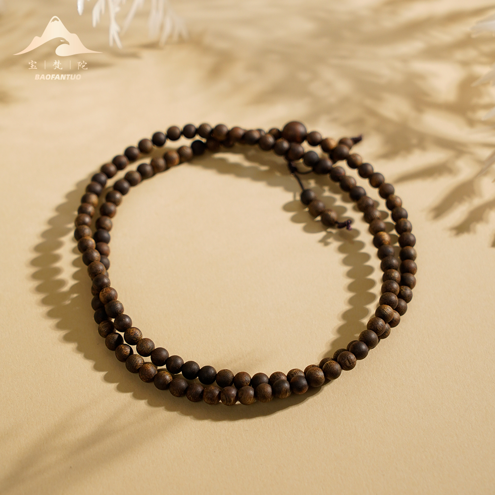 宝梵陀 沉香沉水圆珠沉香长串   7397