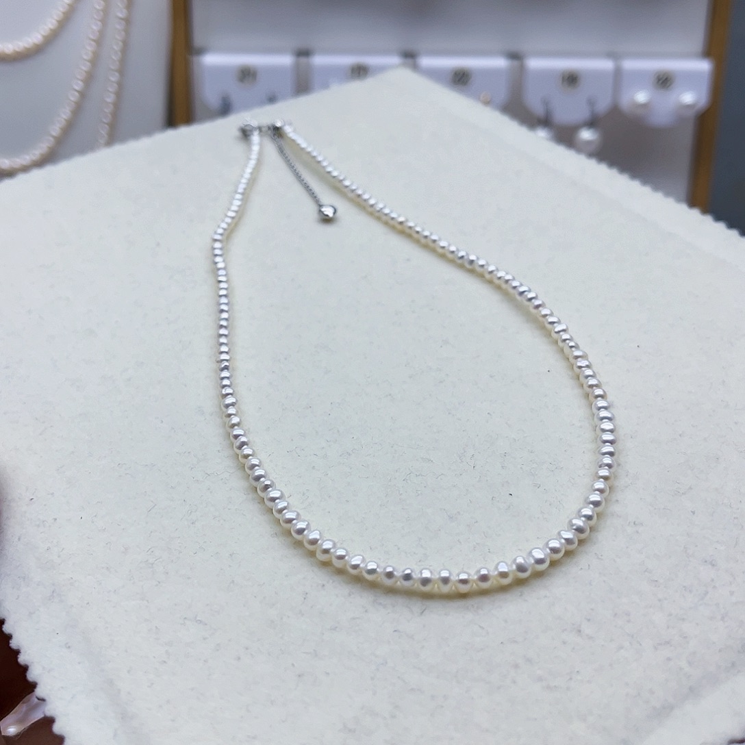 淡水珍珠颈饰银S925镶嵌
