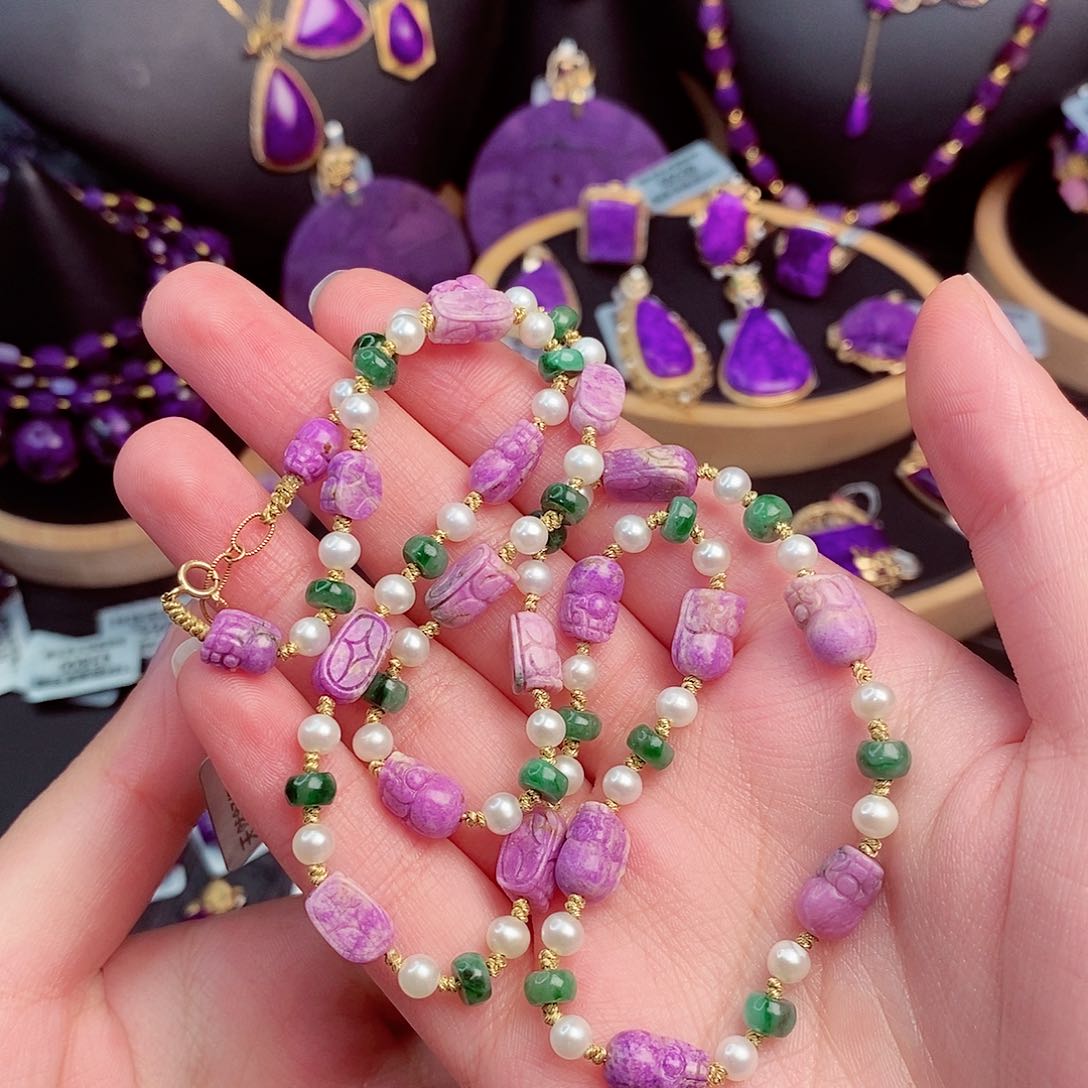 苏纪石（舒俱来）项链18K金镶嵌