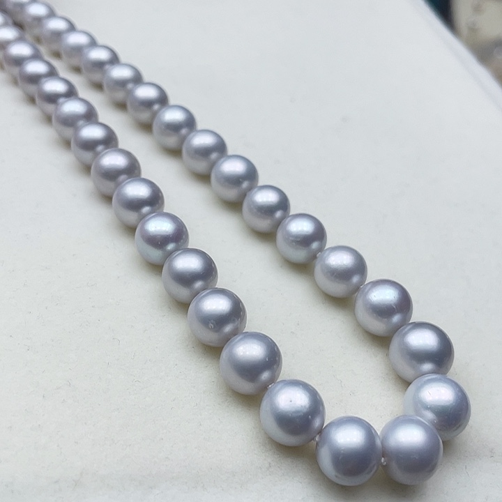 淡水珍珠颈饰银S925镶嵌9.5-11银灰
