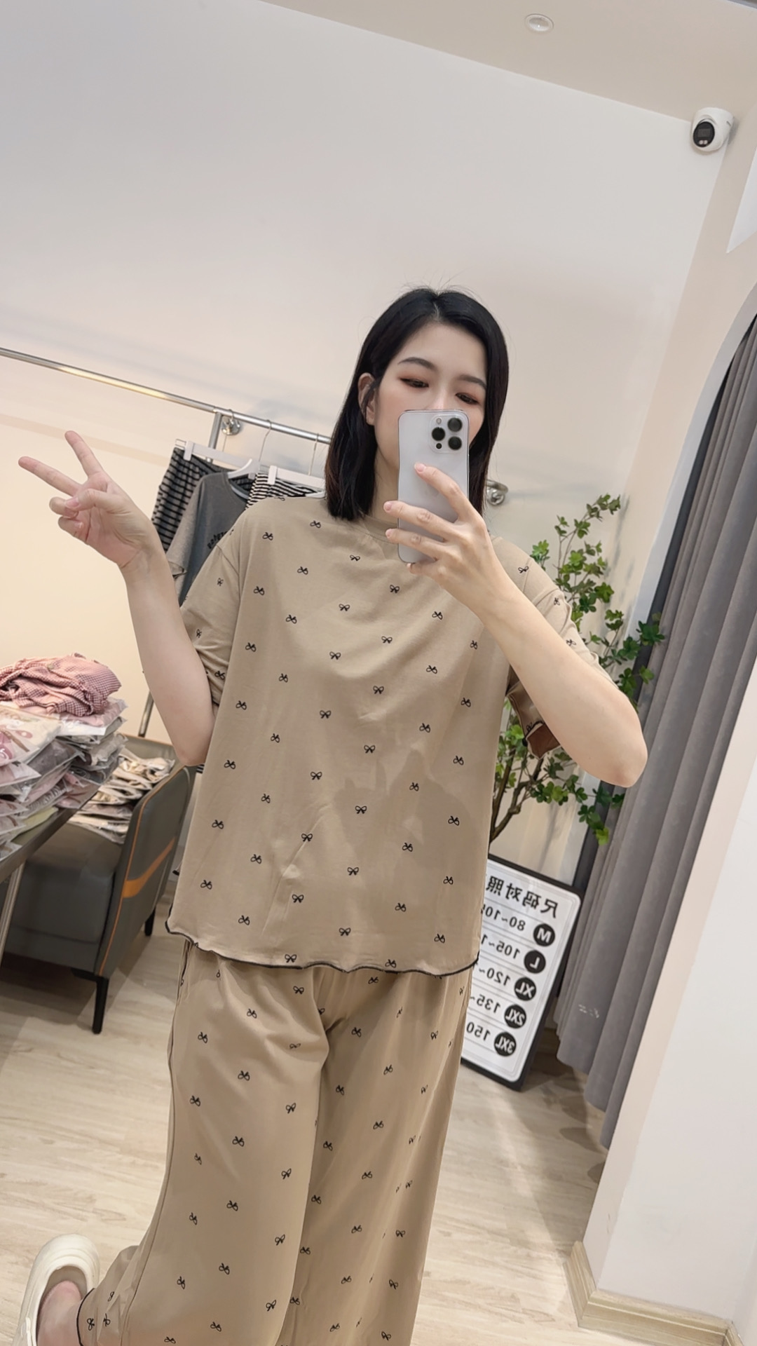 夏季爽棉睡衣女气质舒适时尚休闲女士圆领简约薄款宽松家居服套装