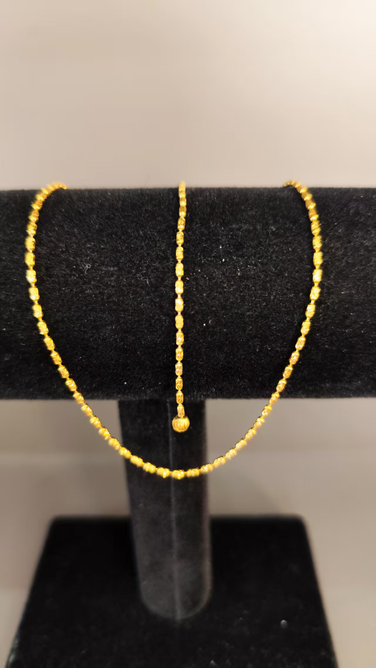 时尚百搭项链项圈 抽拉筒珠项链 黄