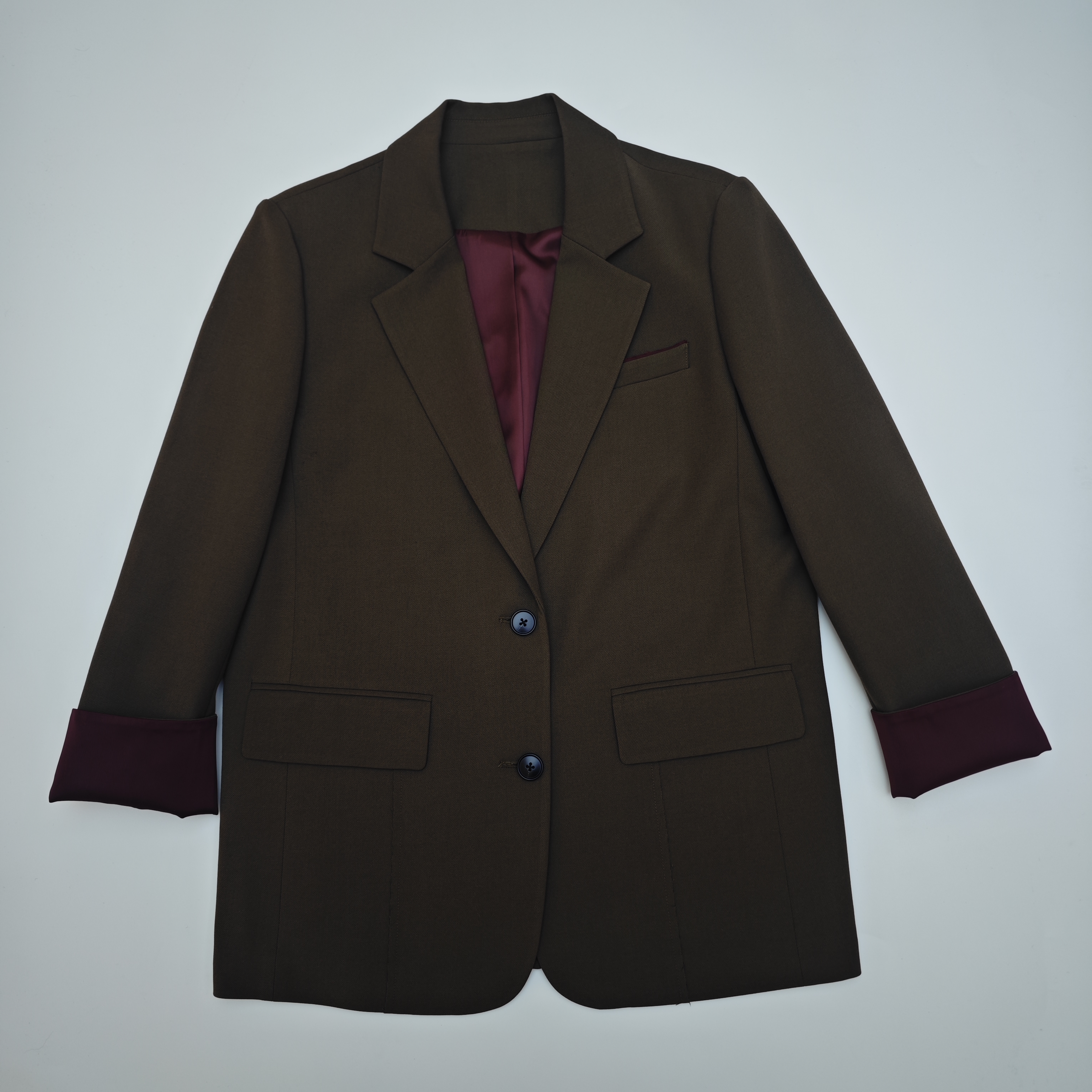 【X.Xuan-玫瑰】复古纯色长袖西装外套女百搭上衣