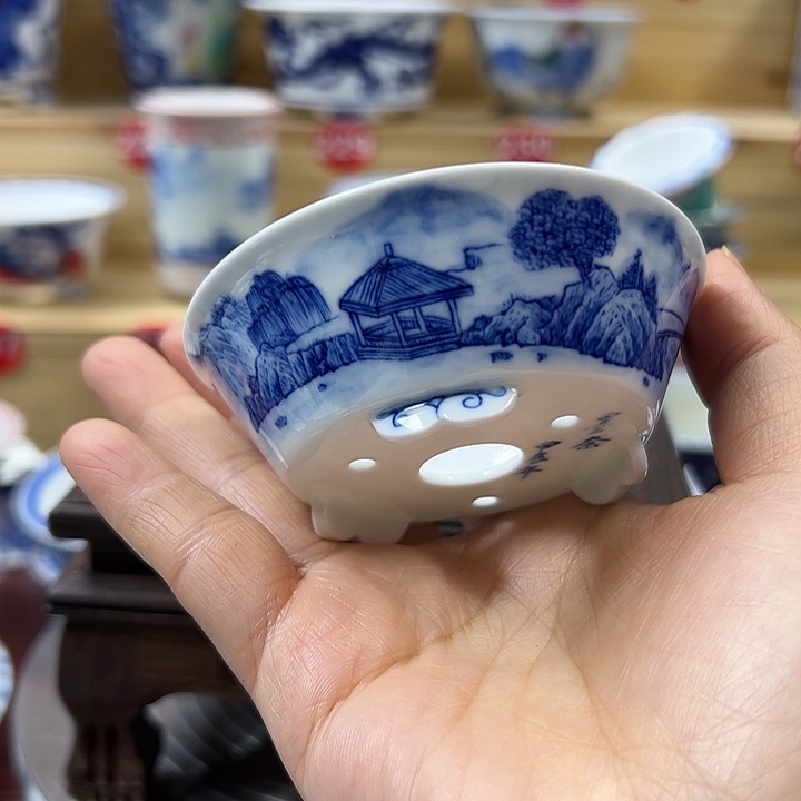 手工手绘陶瓷内口7.2高2.8