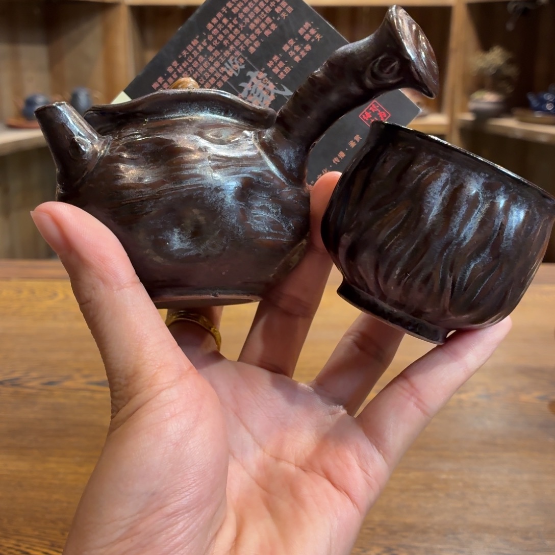 柴烧老岩泥茶器皿