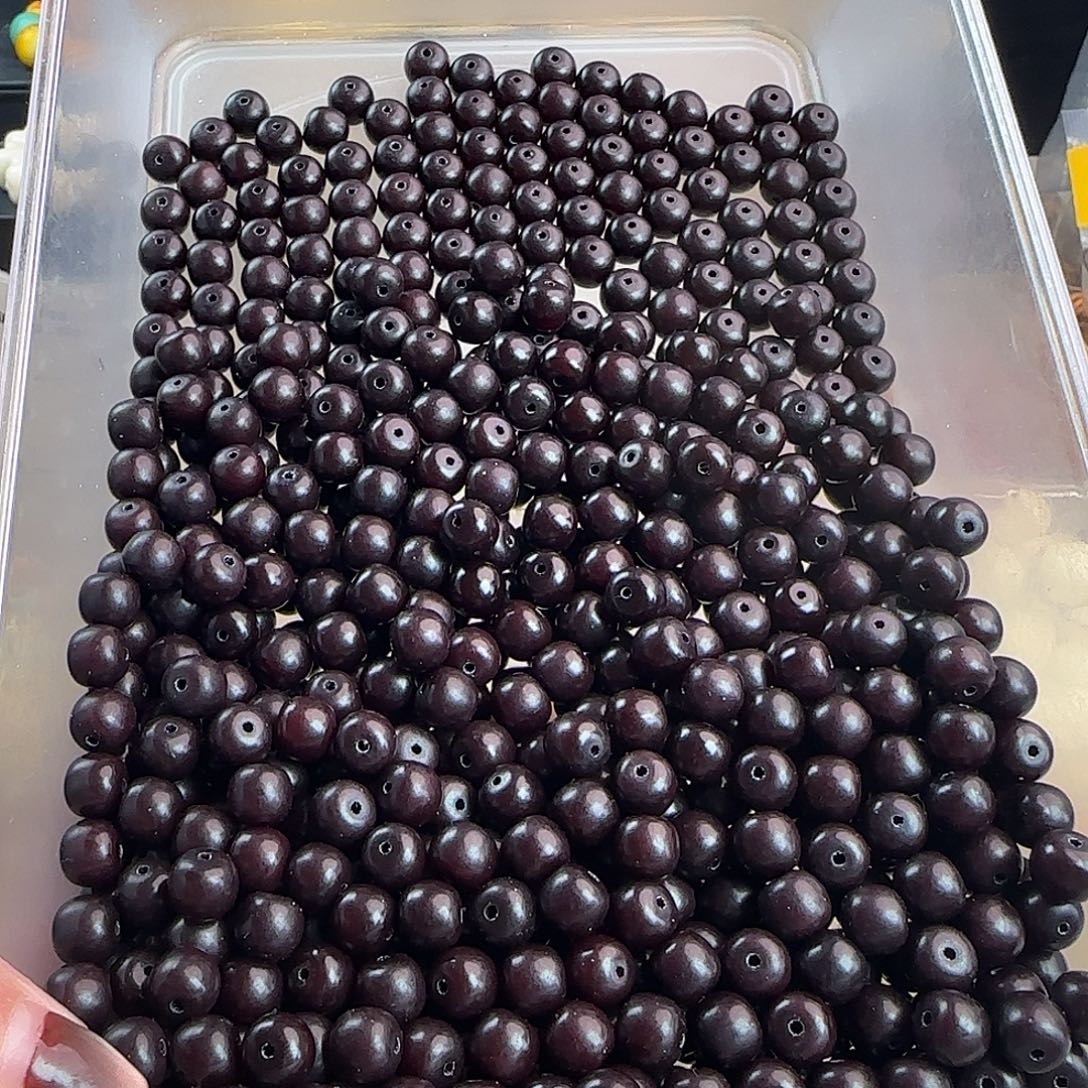 菩提根/象牙果手串微瑕卡9.6黑金红630颗
