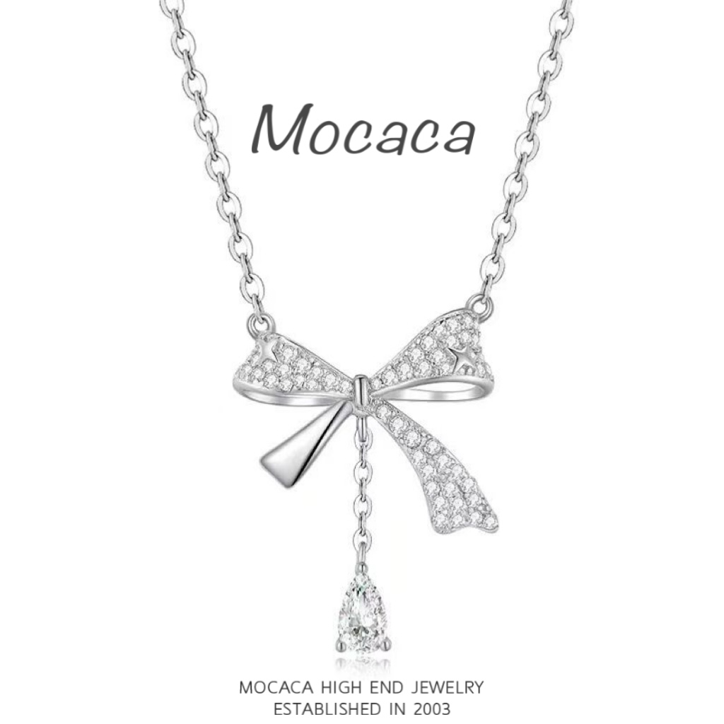 铜合金项链 MOCACA 灵动蝴蝶结项链流苏锁骨链 MAC67