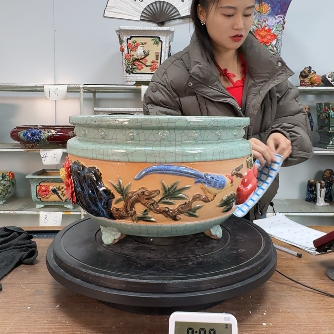 红陶时****厂石湾盆320