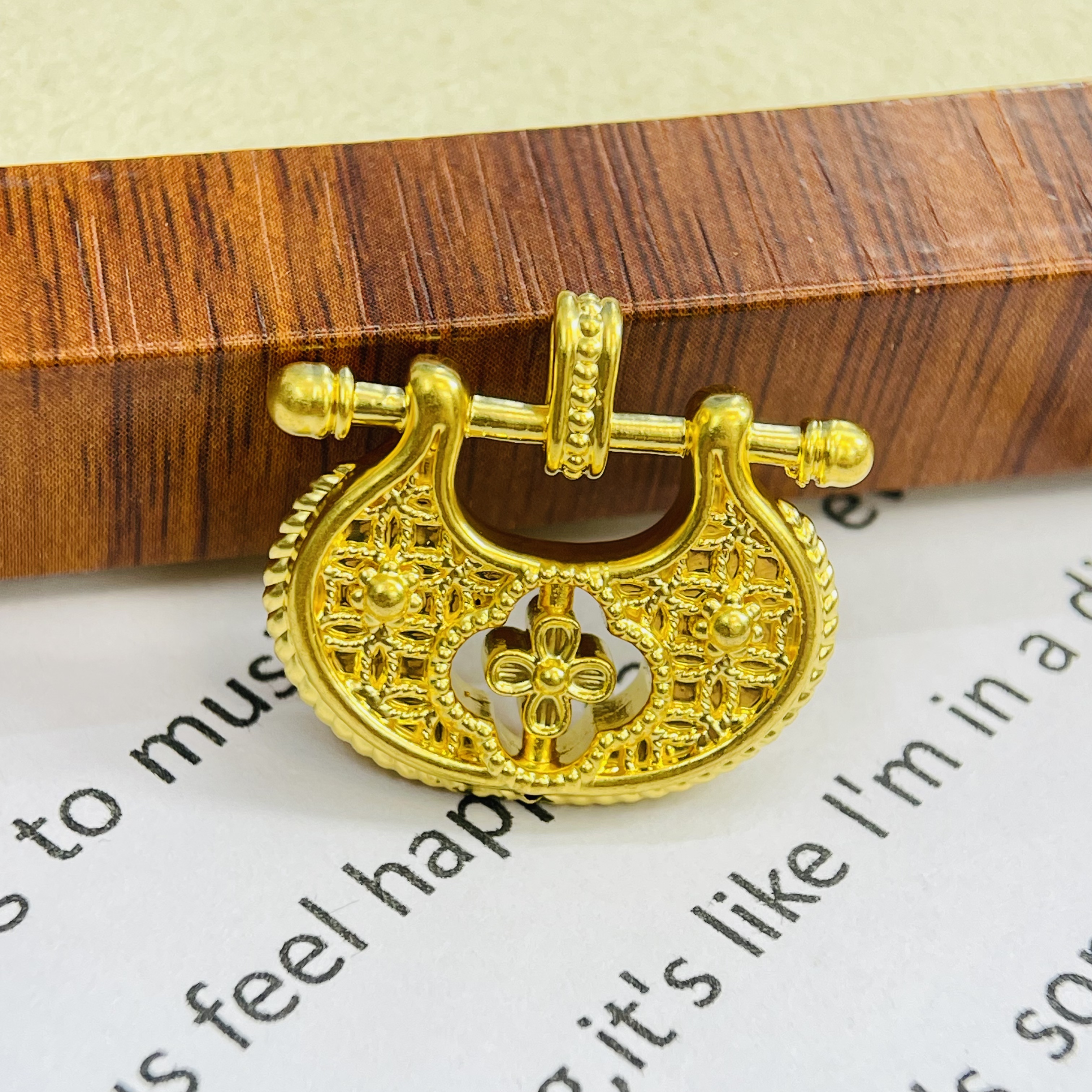 足金999四叶安福锁黄金首饰DP2821-01150