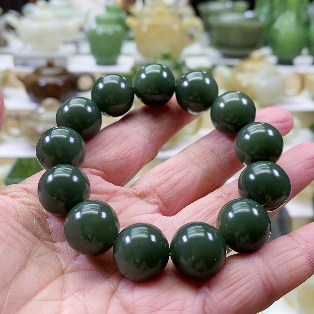 和田玉手串未镶嵌暖*