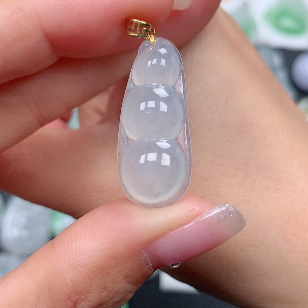 【闪购商品】翡翠18K金镶嵌吊坠(赠链)