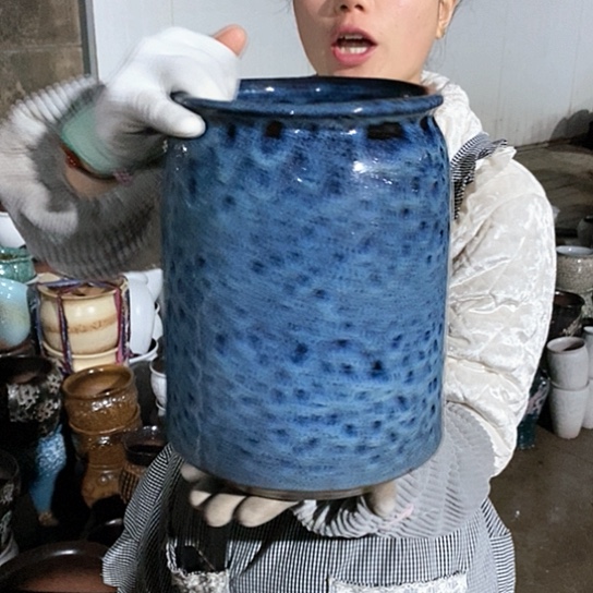 紫砂花盆瑕疵口17高26