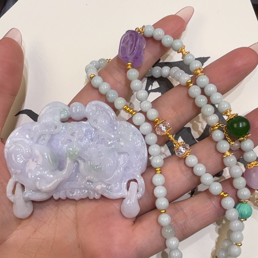 翡翠未镶嵌吊坠(赠链)代编织