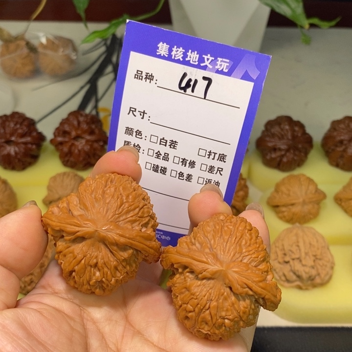 s***p文玩核桃把件闪电417号，43尺全品球疆