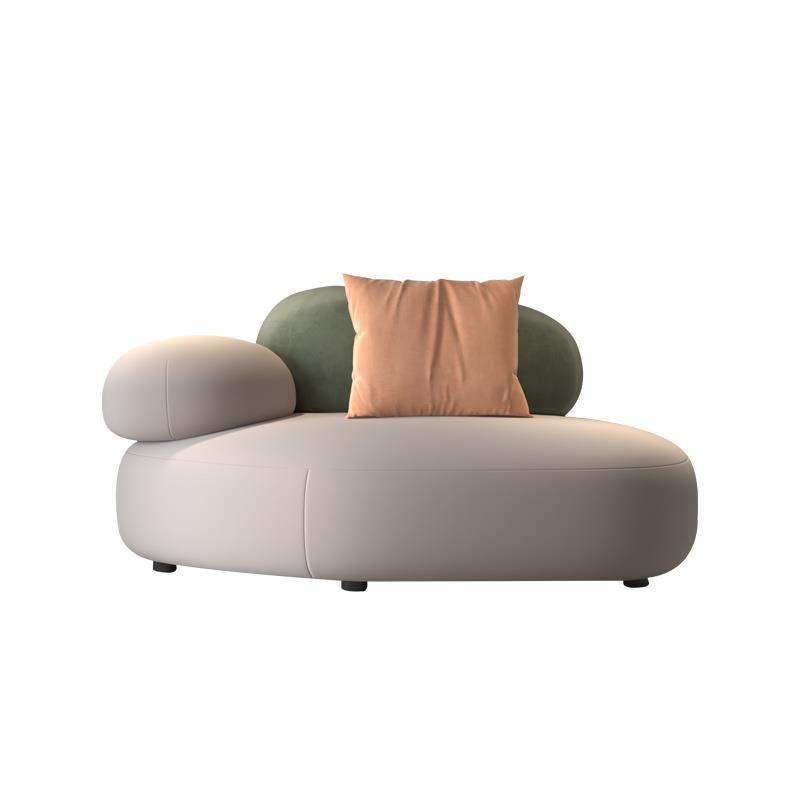 小户型客厅现代简约轻奢设计感沙发异形布艺混纺海绵填充可拆洗可